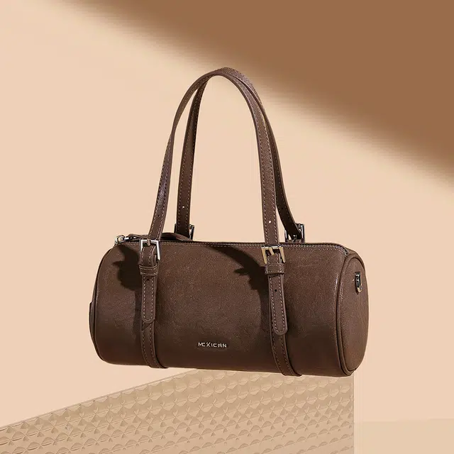 稻草人 经典百搭时尚通勤 牛皮 单肩手提包 女款