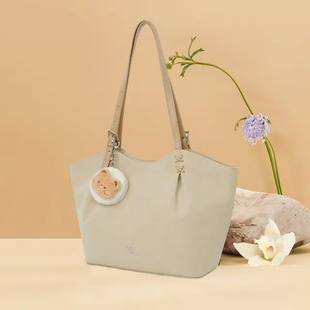 稻草人 美拉德风女大学生琥珀流光系穿搭大容量上课托特包复古精致小巧时尚百搭通勤腋下包 人造革 单肩包 女款 杏色 /卡其