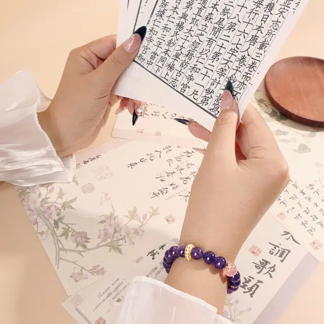 【紫气东来】 琅风 新中式高级感潮流转运珠百搭气质优雅#好运天然 紫水晶 手串 女款