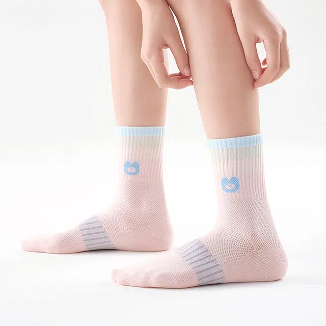 棉奇熊 时尚舒适透气百搭袜子 图片色儿童款