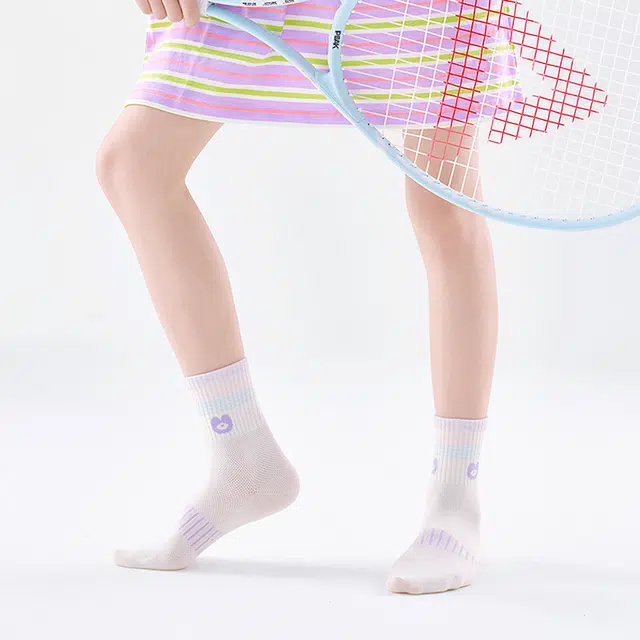 棉奇熊 时尚舒适透气百搭袜子 图片色儿童款