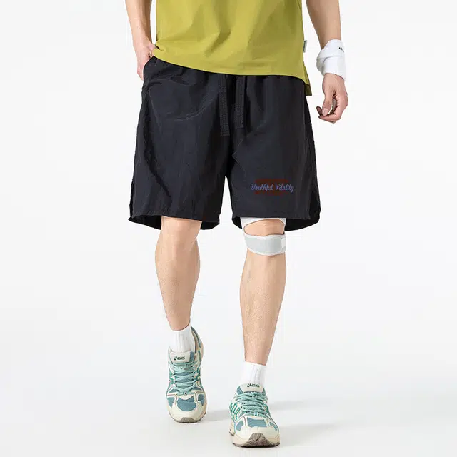 金贝勒 防晒吸湿速干凉感高弹骑行训练球类运动轻薄柔软抗皱弹性沙滩冲浪透气抗造百搭时尚露营休闲短裤 男女同款