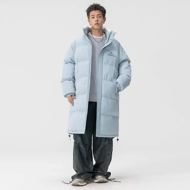 金贝勒 中长款加厚过膝宽松保暖棉服 男女同款