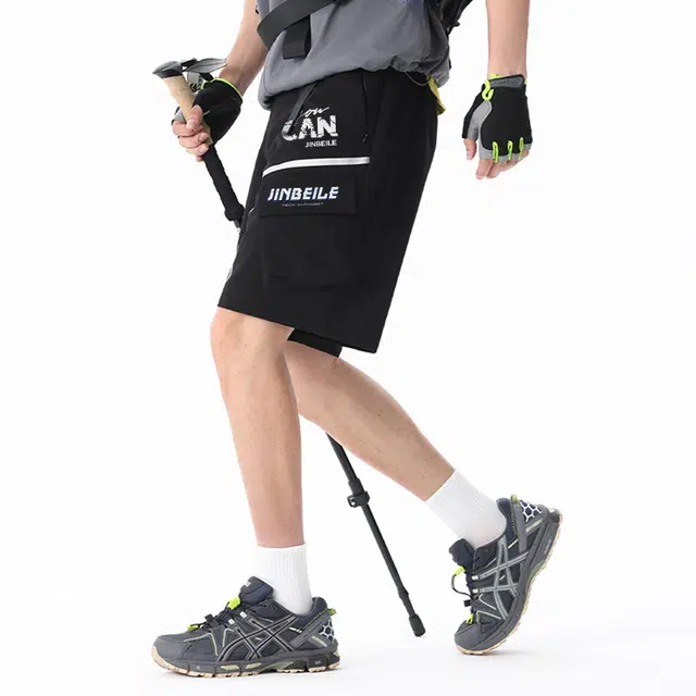 金贝勒 防晒吸湿速干运动耐磨舒适字母印花工装短裤 男女同款