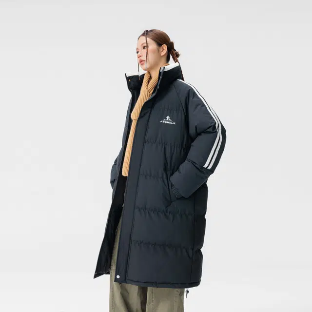 金贝勒 中长款加厚过膝宽松保暖棉服 男女同款