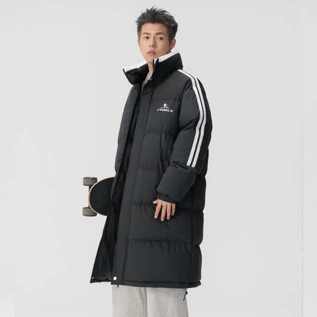 金贝勒 中长款加厚过膝宽松保暖棉服 男女同款