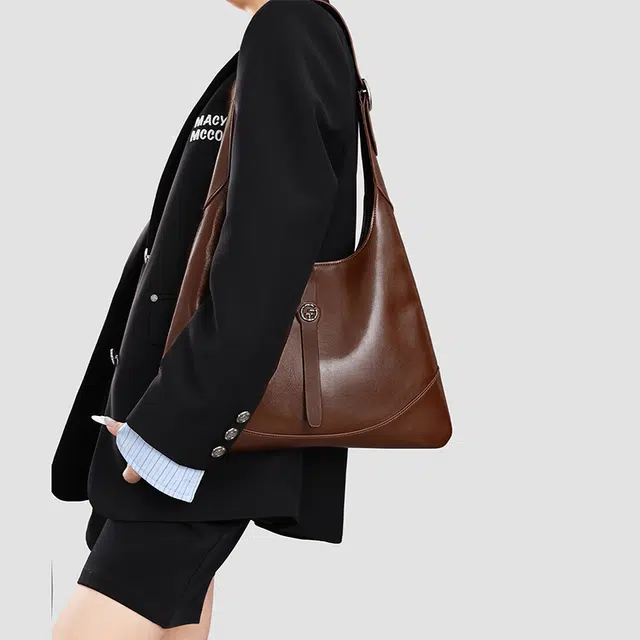 谷田西 高级感上班通勤 麂皮 托特包单肩包 大号 女款 沙驼棕/咖啡色