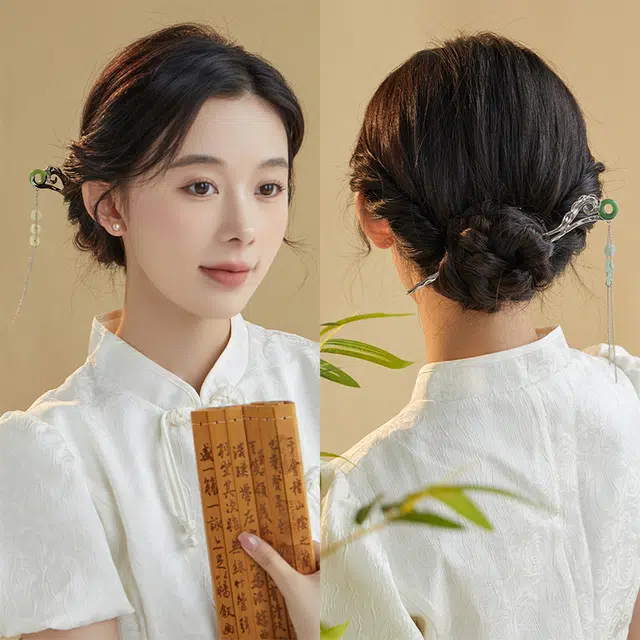 沂茹 新中式精致简约小众设计感祥云流苏#好运 合金 发簪 女款