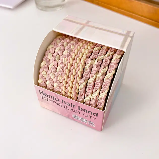 沂茹 甜美可爱糖果色麻花发圈扎高马尾橡皮筋高弹耐用发绳女扎头发不伤发皮套发饰头饰