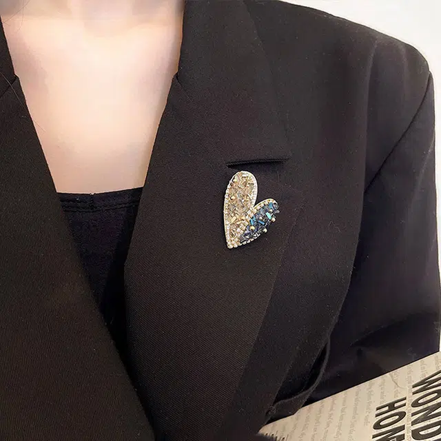 沂茹 高档爱心小清新裙子改小防走光别针西装胸花扣针 胸针 女款