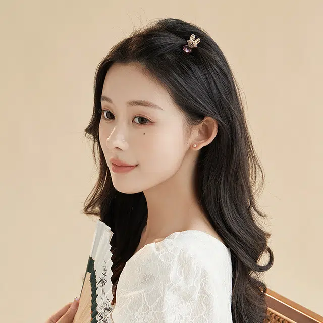 沂茹 可爱甜美精致日常通勤三彩色兔头小发抓 发夹 女款