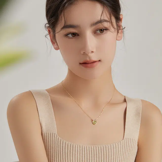 沂茹 甜美森系蝴蝶结 轻奢仙气方形 在逃公主少女结 树脂 项链 女款