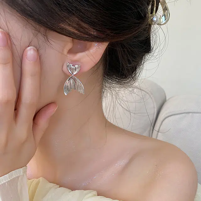 沂茹 气质 鱼尾优雅精致 合金 耳环 女款