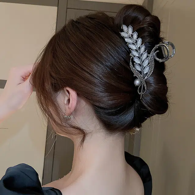 沂茹 高级感麦穗抓夹大号优雅鲨鱼夹后脑勺发量多发夹发卡女款发饰配饰头饰