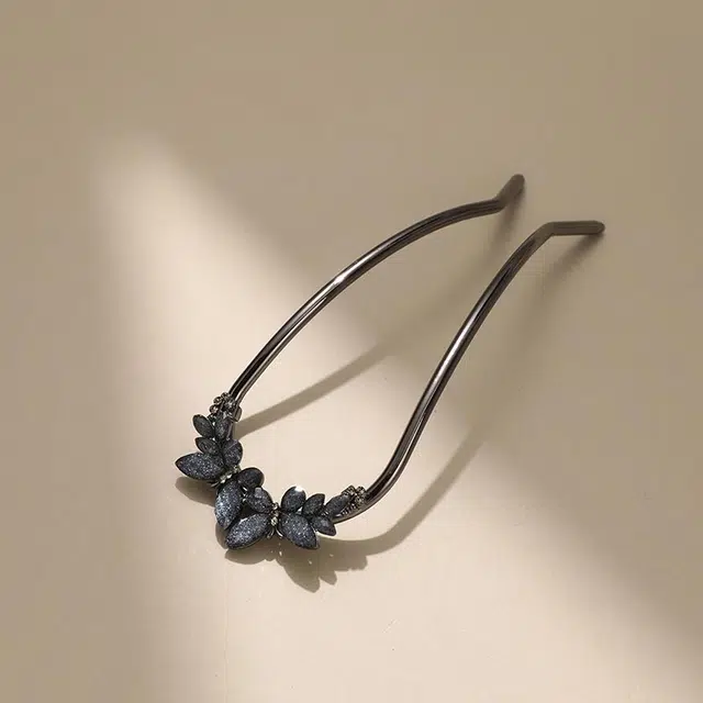 沂茹 森系高级感蝴蝶发钗优雅简约百搭头饰复古配饰 合金 树脂 发饰发簪 女款