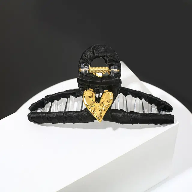 沂茹  韩国网红百搭爱心鲨鱼夹后脑勺盘发抓夹外出优雅气质发抓发卡头饰