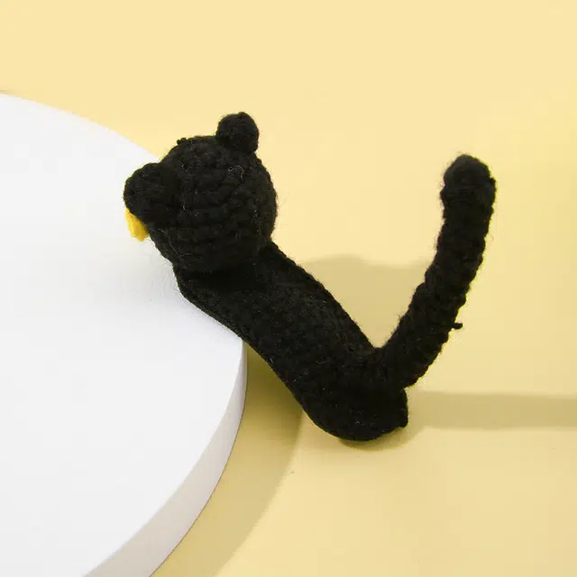 沂茹 秋冬款可爱百搭少女感十足猫咪毛线边夹韩国气质 布艺 发夹发卡刘海夹头饰发饰   女款