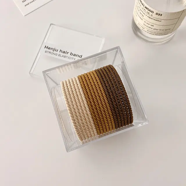 沂茹 一盒装混色韩版简约百搭运动高马尾扎头发高弹发绳#好运 皮筋 发圈发饰头饰 女款