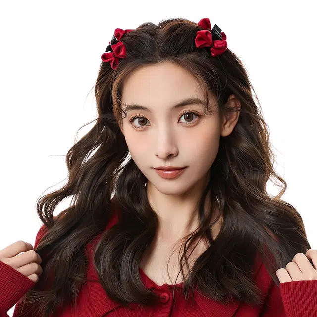 沂茹 韩国时尚百搭可爱刘海夹高颅顶新年红色碎发抓夹 亚克力 发夹发饰头饰 女款