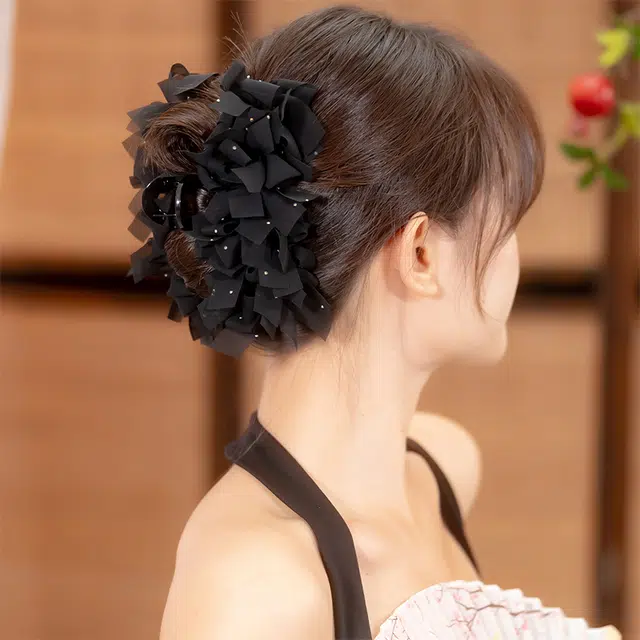 沂茹 氛围感盘发鲨鱼夹发量多后脑勺发抓大号 发夹 女款