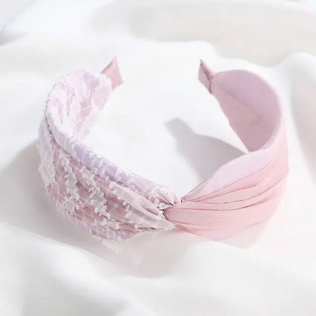 沂茹 时尚减龄 布艺 粉色宽边发箍 女款