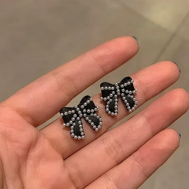 沂茹 气质小清新小蝴蝶结 合金 耳环 女款
