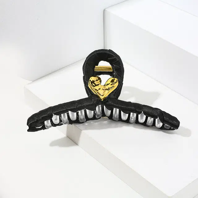 沂茹  韩国网红百搭爱心鲨鱼夹后脑勺盘发抓夹外出优雅气质发抓发卡头饰