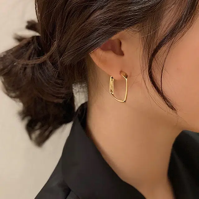沂茹 小众设计气质高级感几何菱形 合金 耳环 女款