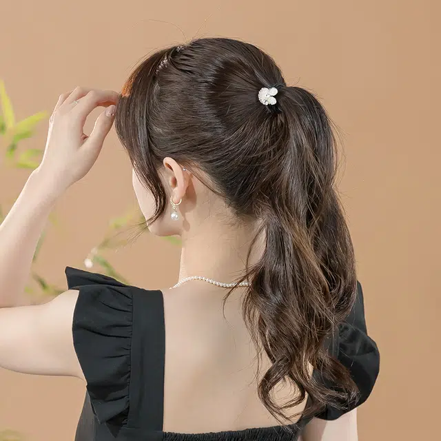 沂茹 时尚森系精致小众设计感文艺甜美浅粉蓝碎钻兔子+星星双韩系小清新减龄气质 合金 头绳 女款