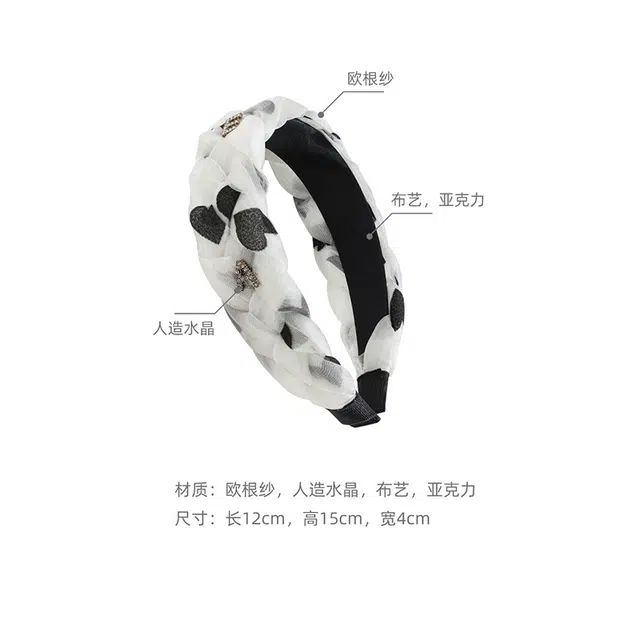 沂茹 小众设计韩国气质高级感宽边压发头箍外出刘海遮白发  欧根纱布艺 发箍 女款