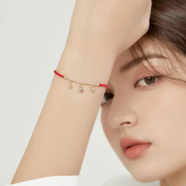 沂茹 简约气质高级 小清新喜庆可爱精致 合成立方氧化锆 手链 女款