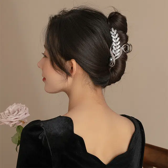 沂茹 高级感麦穗抓夹大号优雅鲨鱼夹后脑勺发量多发夹发卡女款发饰配饰头饰