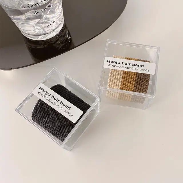 沂茹 一盒装混色韩版简约百搭运动高马尾扎头发高弹发绳#好运 皮筋 发圈发饰头饰 女款