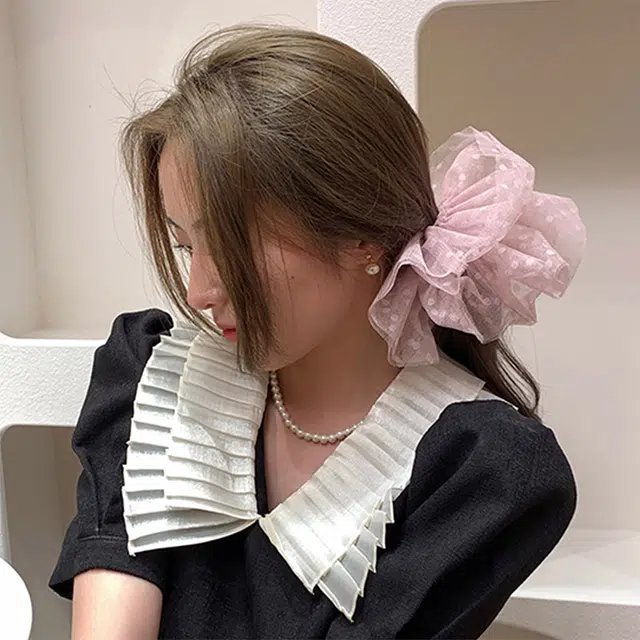 沂茹 森系少女氛围感香芋紫裙边皮筋配饰网纱 皮筋 配件发饰发圈头绳 女款