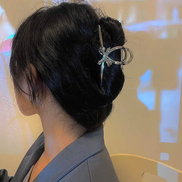 沂茹 韩版网红优雅气质少女发抓鲨鱼夹后脑勺灵动发饰头饰蝴蝶韩系简约 合金 发夹 女款