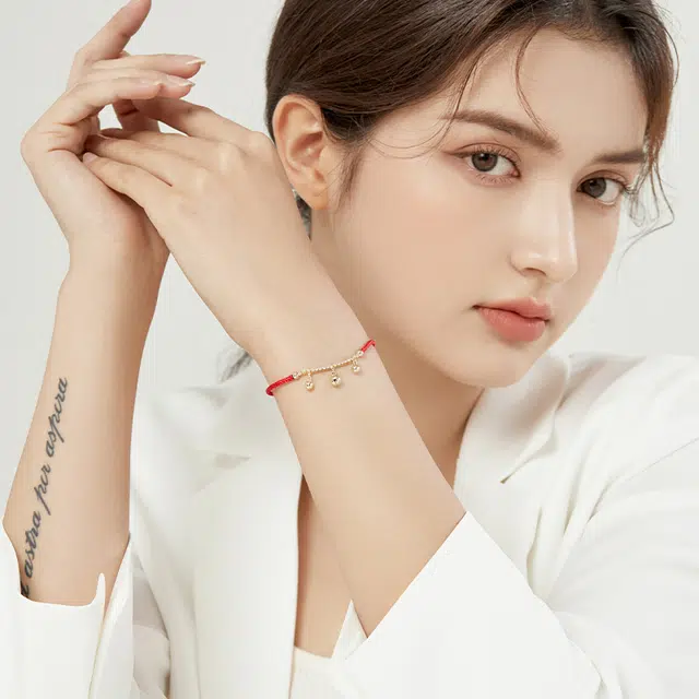 沂茹 简约气质高级 小清新喜庆可爱精致 合成立方氧化锆 手链 女款