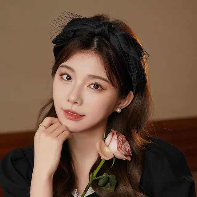 沂茹 精致可爱甜美韩系气质 黑色蝴蝶结 发箍 女款