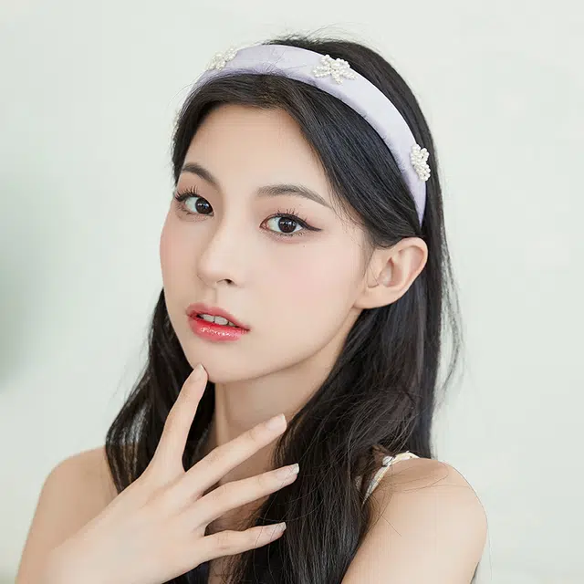 沂茹 少女系公主优雅简约串珠头箍配饰布艺 串珠 发箍 女款