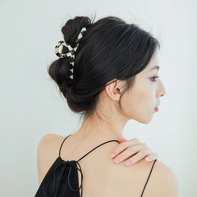 沂茹 黑白格 简约气质优雅高级感 日常通勤小巧气质 发夹 女款