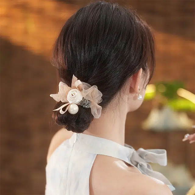 沂茹 高级感韩系高颅顶马尾绑带束发精致发绳 布艺 发圈 女款