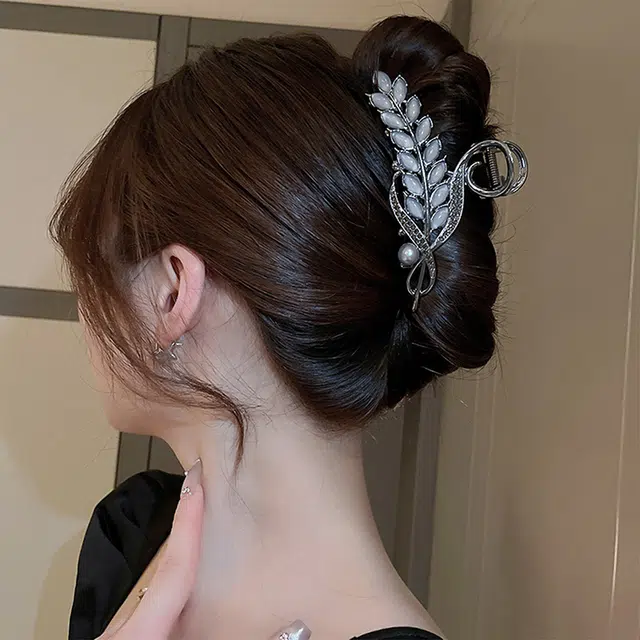 沂茹 高级感麦穗抓夹大号优雅鲨鱼夹后脑勺发量多发夹发卡女款发饰配饰头饰
