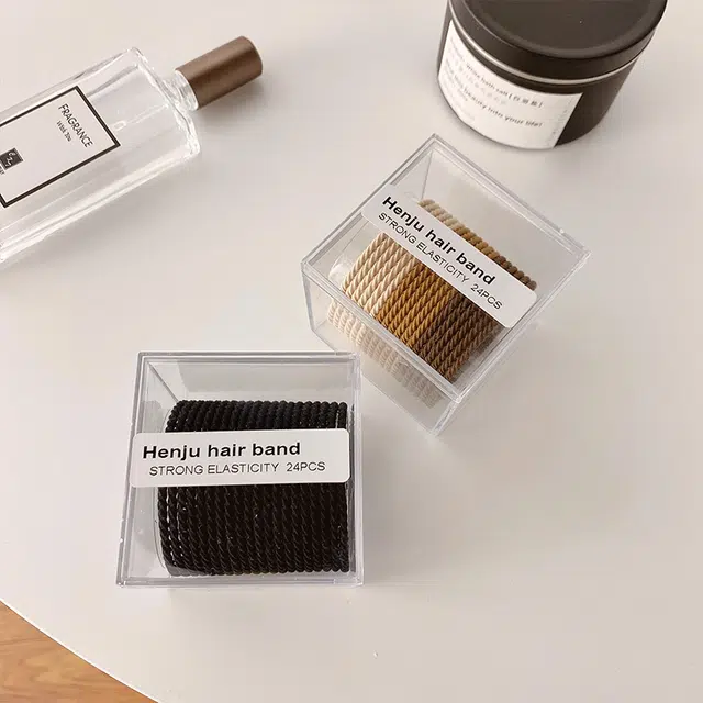 沂茹 一盒装混色韩版简约百搭运动高马尾扎头发高弹发绳#好运 皮筋 发圈发饰头饰 女款