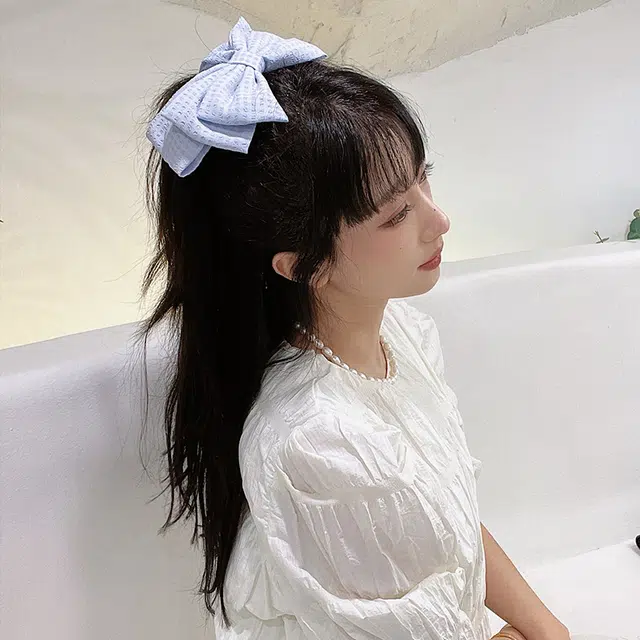 沂茹 高端法式大蝴蝶结优雅后脑勺弹簧夹半扎简约可爱精致 发夹 女款
