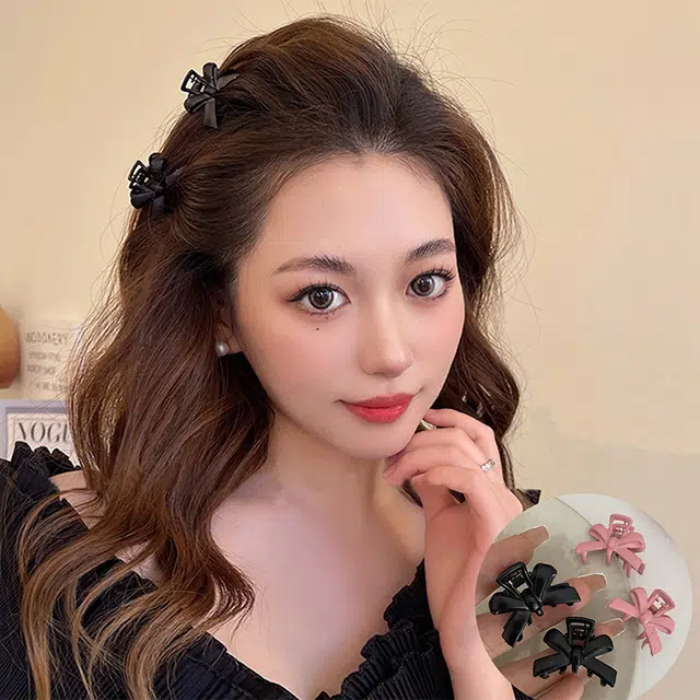 沂茹 致可爱公主感小众设计甜美日常气质小巧蝴蝶结小号 发夹 女款 粉色