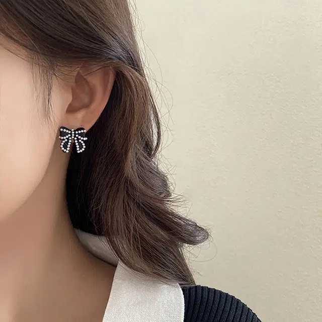 沂茹 气质小清新小蝴蝶结 合金 耳环 女款