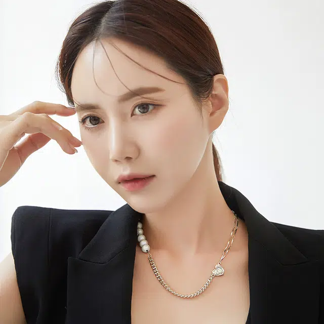 沂茹 小众设计气质朋克不对称十字架 合金 项链 女款