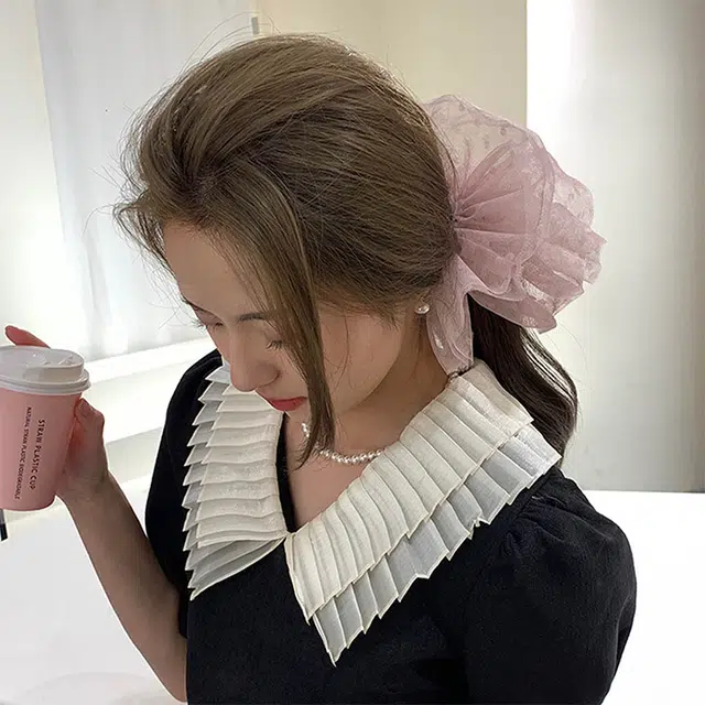 沂茹 森系少女氛围感香芋紫裙边皮筋配饰网纱 皮筋 配件发饰发圈头绳 女款