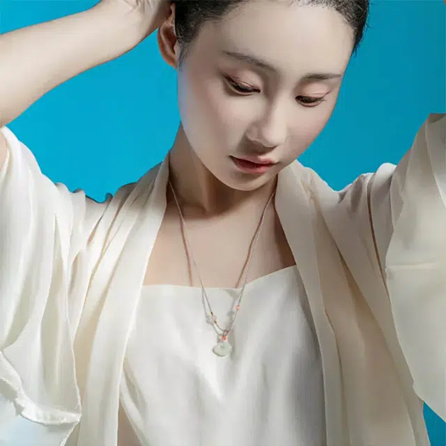 沂茹 复古国潮风 平安锁 玉髓 项链 女款