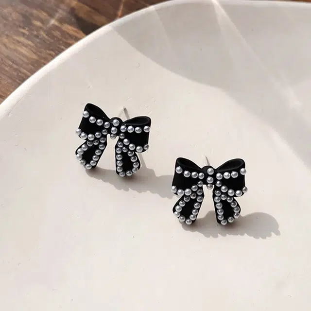 沂茹 气质小清新小蝴蝶结 合金 耳环 女款