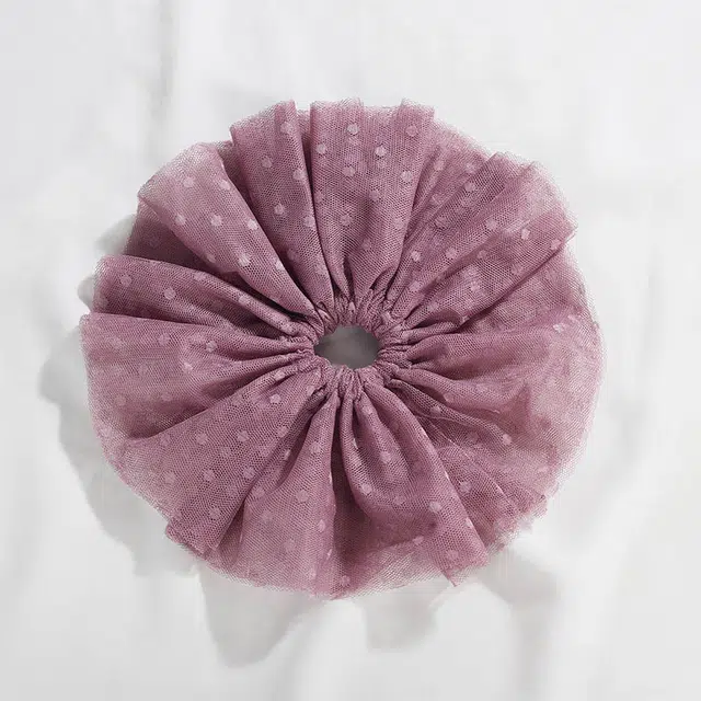 沂茹 森系少女氛围感香芋紫裙边皮筋配饰网纱 皮筋 配件发饰发圈头绳 女款